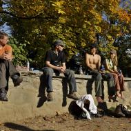 Parafráze na slavnou fotografii 'Svačina na traverze'