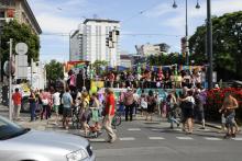 Tak vřelé přivítání jsme nečekali! (Vienna Pride - hudební produkce nás provázela celé odpoledne)