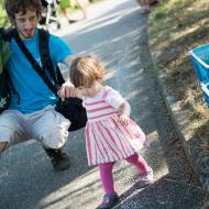 Poprvé na bystrckých farmářských trzích - Verunka prchá před zdivočelými pórky