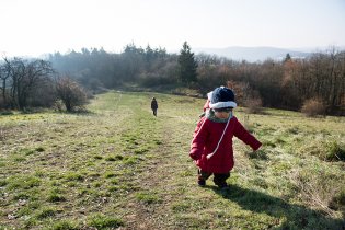 Pronásledujeme skupinku dětí s draky až na samotný vrchol Medláneckého kopce