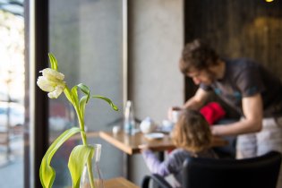 V Café Momenta jim to jenom kvete