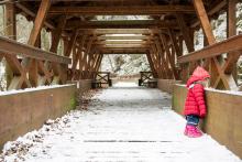 Verunka fascinována potokem Veverka