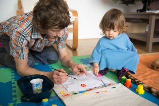 První pokusy se štětcem