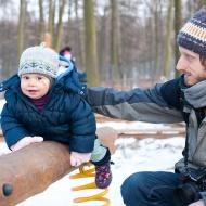 Poprvé na novém dětském hřišti "u prasat"