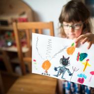 Verunka strávila s fixkami skoro celý den.