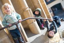 Parkour před kostelem