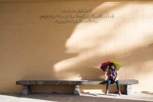 Sluníčko svíitilo na tuto roční dobu prý až příliš - slunečník byl nutností