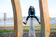 S velkýma skokama, tati!