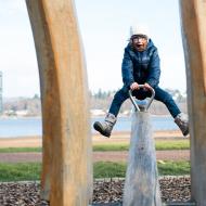 S velkýma skokama, tati!