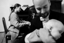 Afterparty ve farním sále, bylo potřeba vytřídit nějaké knihy do farní knihovny