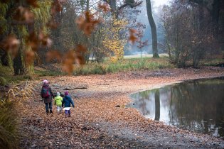 Procházka po břehu vypuštěného rybníka byla příjemná až do chvíle, kdy jsme se začali bořit