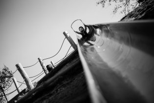 Délka ani výška této skluzavky Vikouška pranic neodradila