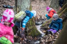Čištění potůčku, to by děti bavilo