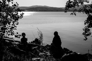 Nové Mlýny - pozorujeme rybáře