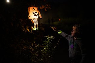 Viki se na stezku pro jistotu vybavil mečem