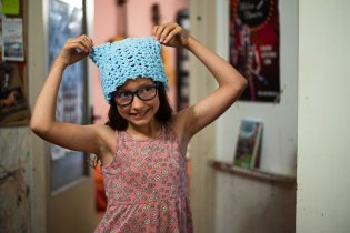 Verunka háčkuje! Zde čepička pro ledního medvěda