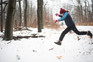 A do takového sněhu (někteří) skákali